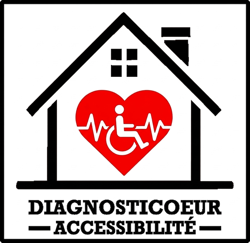 Logo DIAGNOSTICOEUR AMO — maison, coeur et pictogramme d'accessibilité